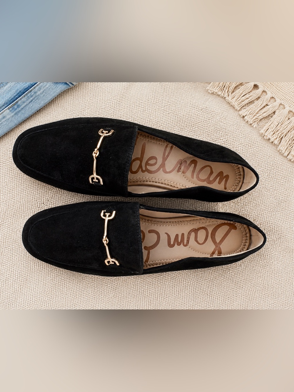 Sam Edelman Loraine Black Suede Bit Loafer Leather Classic Chic Preppy Women 7.5 - Picture 2 of 7